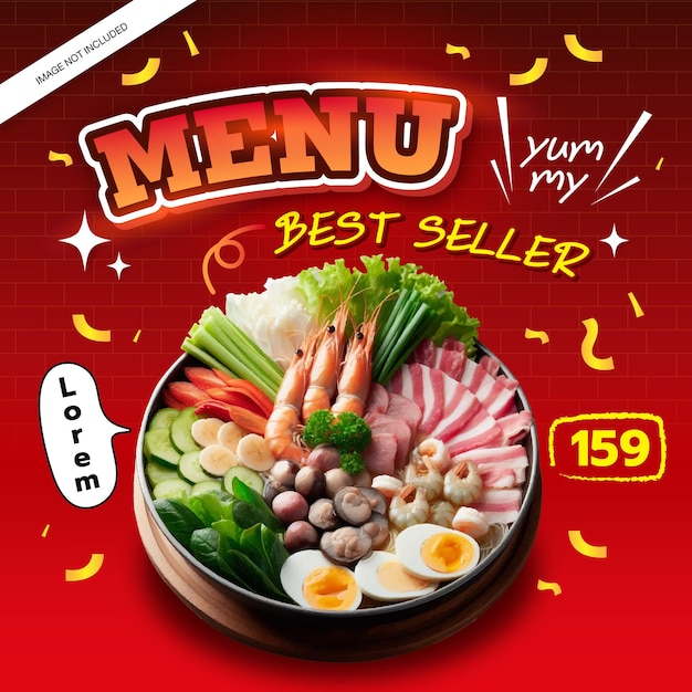 Best selling menu vector