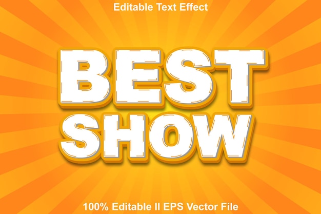 Best Show bewerkbaar teksteffect 3D-reliëfstijl