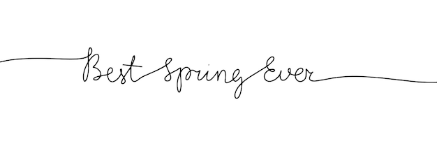 Best spring ever one line continuous banner text banner single line hand drawn vector art