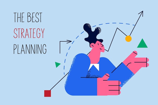 Vector best strategy planning in business concept