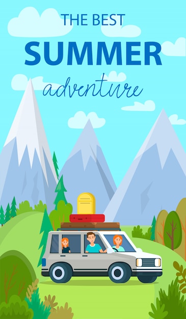 The best summer adventure vertical vacation banner