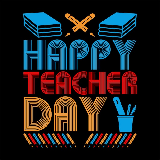 best teacher day t shirt design vector