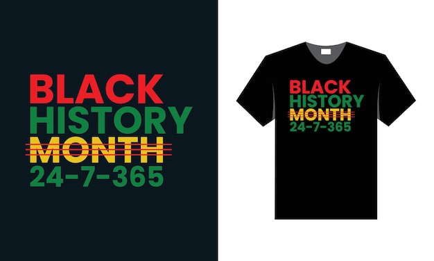 ベクトル 黒人歴史月のためのベストタイポグラフィーtシャツデザイン