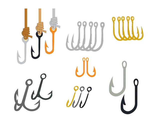 Premium Vector  Best vector fishing hooks for hanging lures illustration  collections isolate on white background