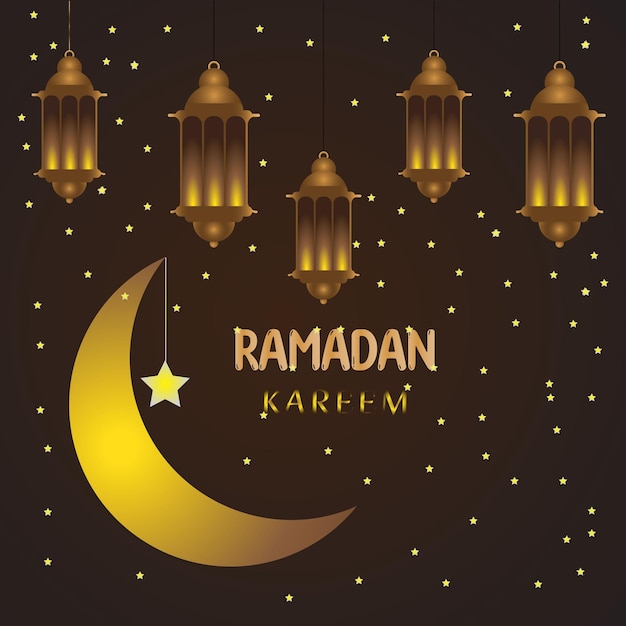 Best vector muslim ramadan kareem and eid mubarak celebration background design