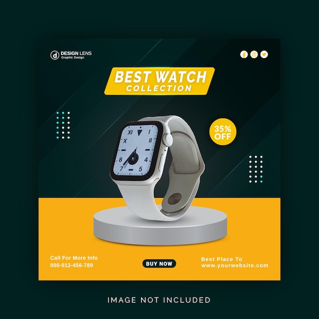 Best Watch Collection Instagram Banner Social Media Post Template