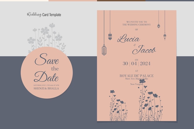 best Wedding card Design composition classic style