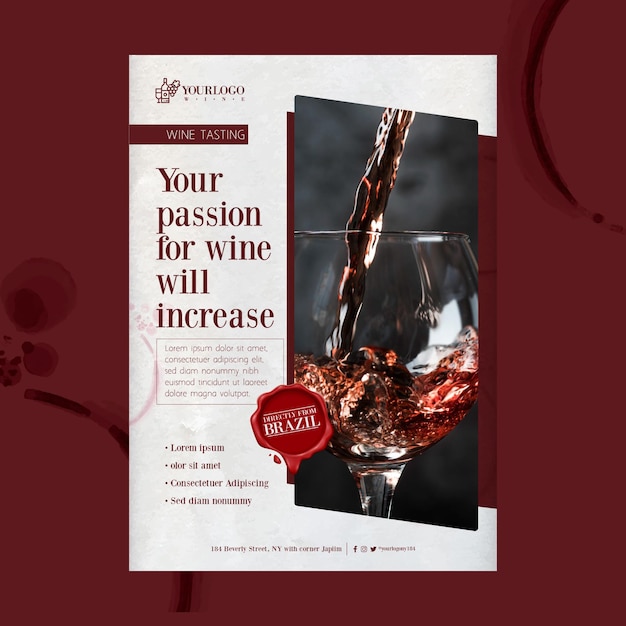 Vector best wine tasting event poster print template