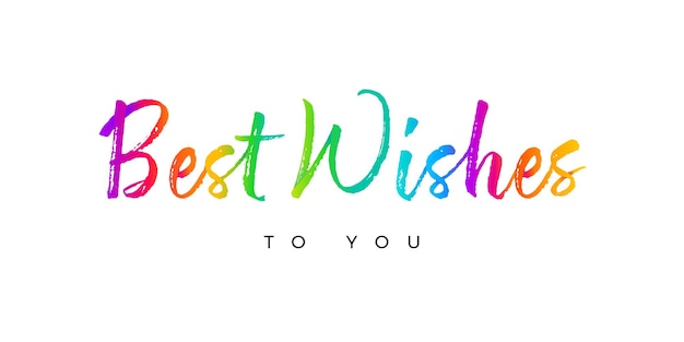 Best wish written with colorful lines on white background vector illustration