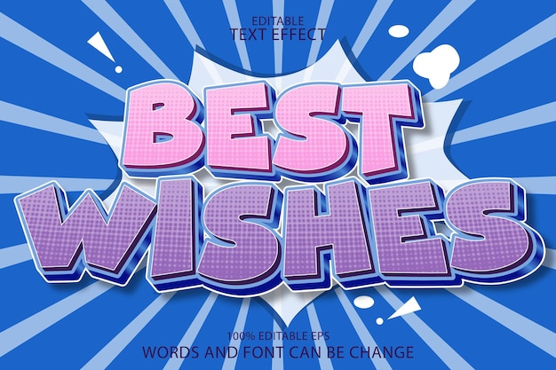 Best wishes editable text effect emboss modern style