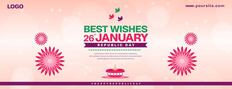 वेक्टर best wishes republic day cream color background simple design with lamp