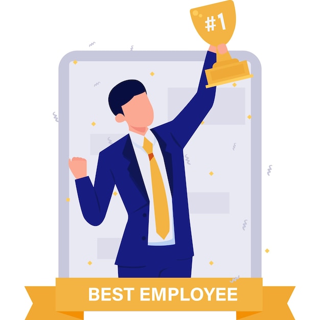 Vector best worker illustration