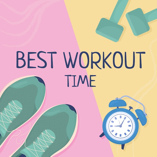 Vector best workout time card template