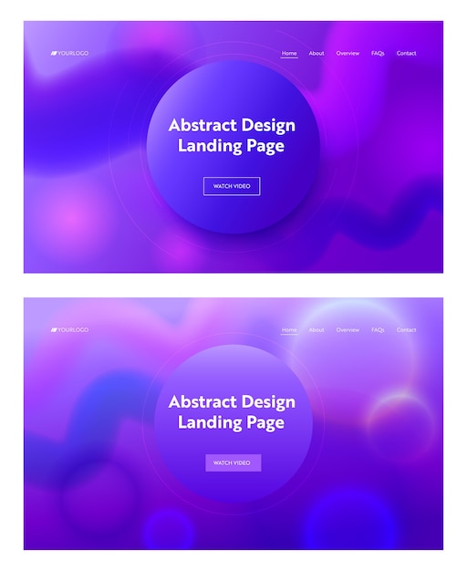 Bestaande geometrische paarse golfvorm bestemmingspagina-achtergrond. Moderne digitale bewegingsverlooppatroonreeks. Curve Line Element Design for Business Website webpagina. Platte Cartoon vectorillustratie