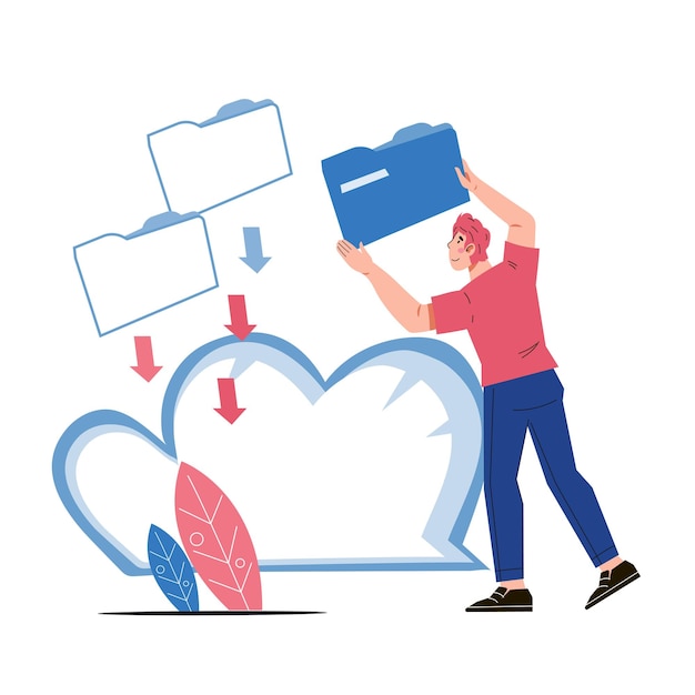 Bestand downloaden op online cloudopslag Bestandsoverdracht en cloud computing