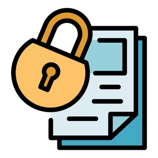 Bestand hangslot pictogram overzicht vector twee factor authenticatie Code sms kleur plat