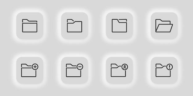 Bestand map icon set Bestand portfolio illustratie symbool Teken document vector