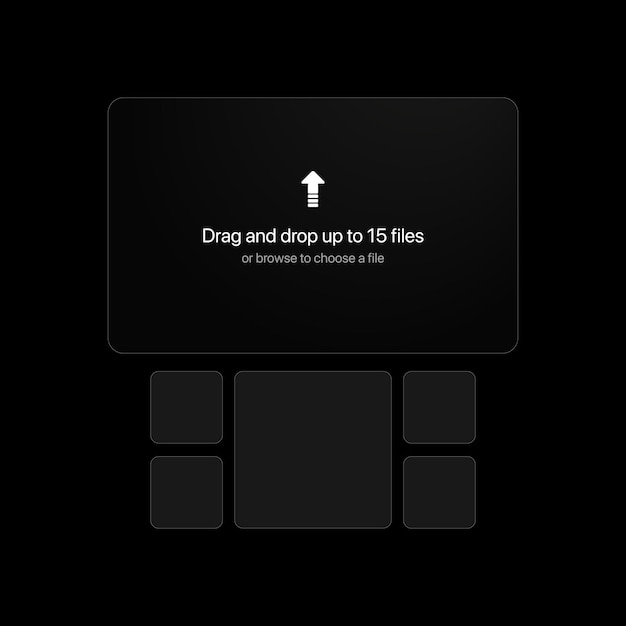 Vector bestandenpaneel slepen en neerzetten met transparante achtergrond. gebruikersinterface voor het downloaden van bestanden op uw apparaat. vector illustratie