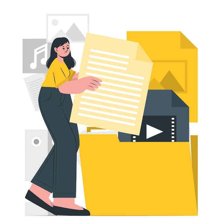 Vector bestandsbeheer concept illustratie