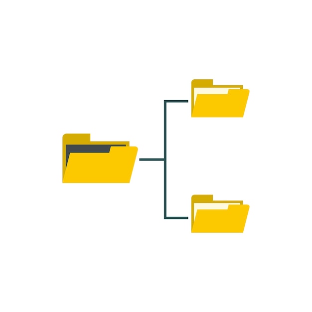 Bestandssysteem op computerpictogram in vlakke stijl geïsoleerd op witte achtergrond Kopiëren symbool