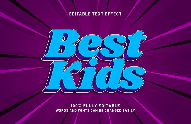 beste bewerkbare tekst-effect in kinderen en helden tekst stijl