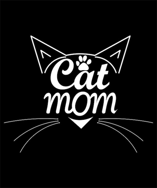 Vector beste cat mom typografie t-shirtontwerp
