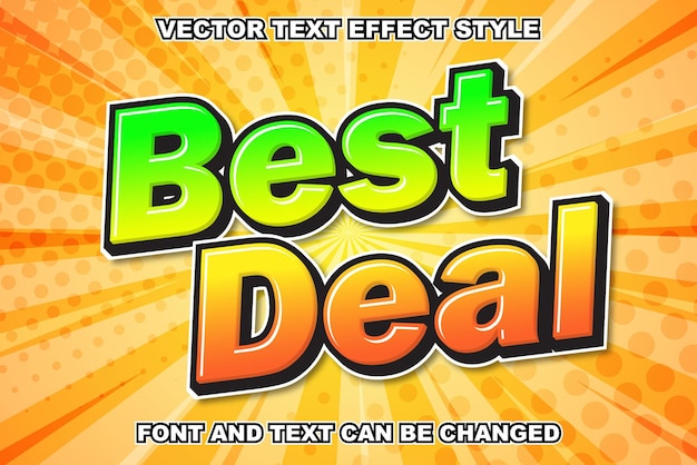 Beste deal winkelen cartoon kleur cartoon stijl 3d bewerkbare teksteffect lettertype stijl sjabloonontwerp