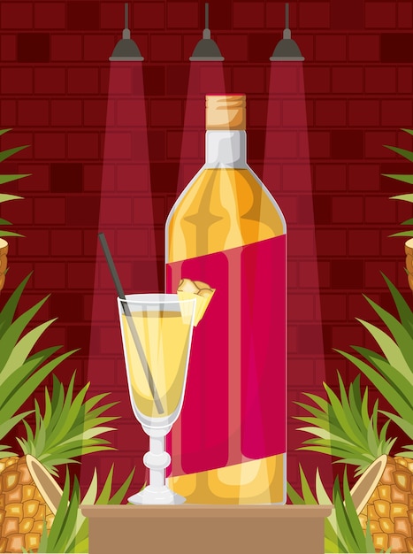 beste drank met ontwerp van de kop het alcoholische vectorillustratie