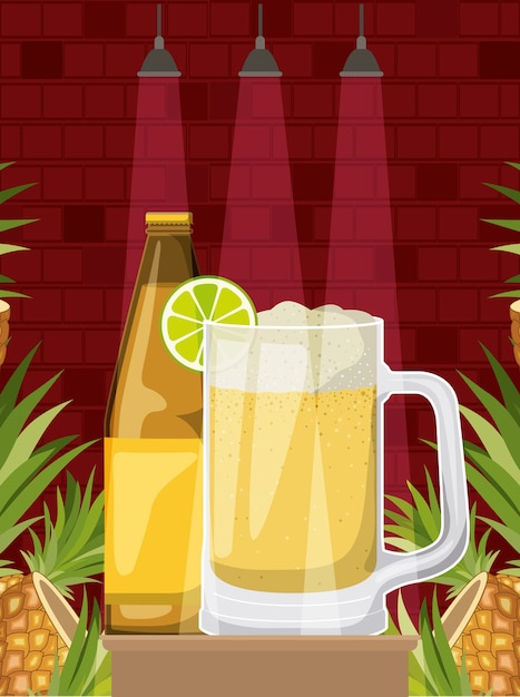 Beste drank met ontwerp van de kop het alcoholische vectorillustratie