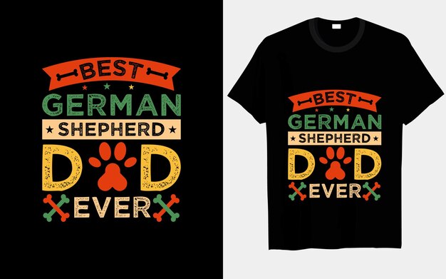 Beste Duitse herder vader ooit typografie en vector t-shirt design