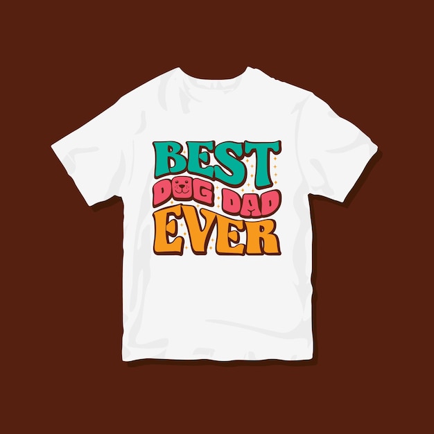 Beste hondenvader ooit, Groovy Fathers Dog Coffee typografie T-shirtontwerp