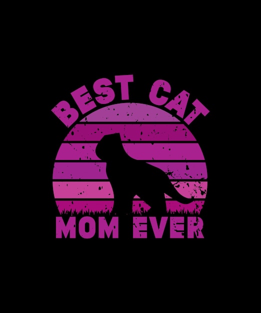 BESTE KAT MAMMA OOIT VINTAGE T-SHIRT ONTWERP