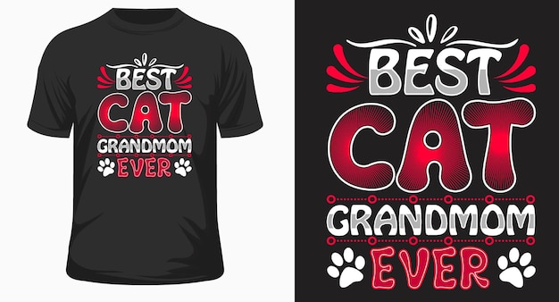 Beste katten oma ooit typografie tshirt ontwerp vector