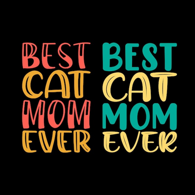 Beste kattenmoeder ooit typografie tshirt ontwerp