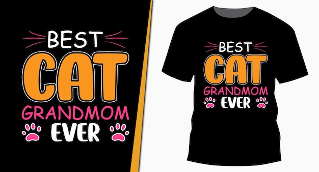 Beste kattenoma ooit Moederdag typografie T-shirtontwerp