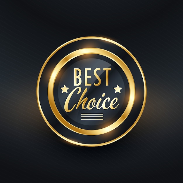 Beste keuze gouden label ontwerp vector