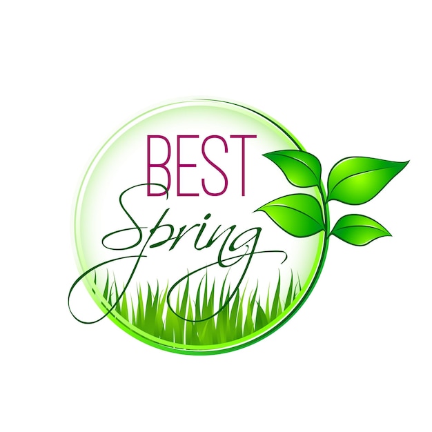 Beste lente groen blad en gras vector icon