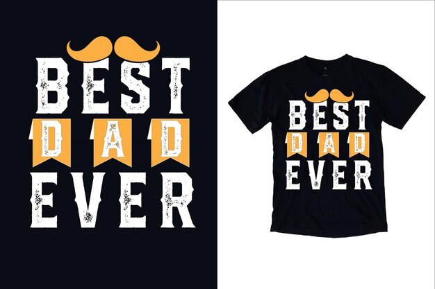 Vector beste papa ooit t-shirt ontwerpsjabloon