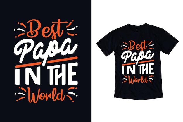 Beste papa ter wereld typografie t-shirtontwerp