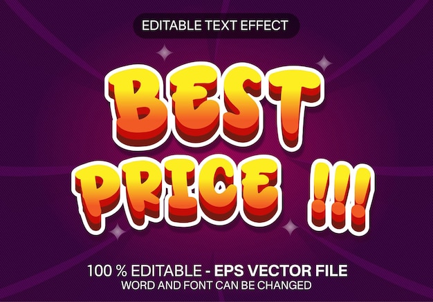 Beste prijs teksteffect vector