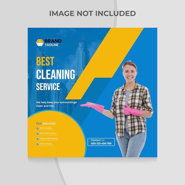 Vector beste schoonmaakservice voor sociale media-post en websjabloon voor thuis