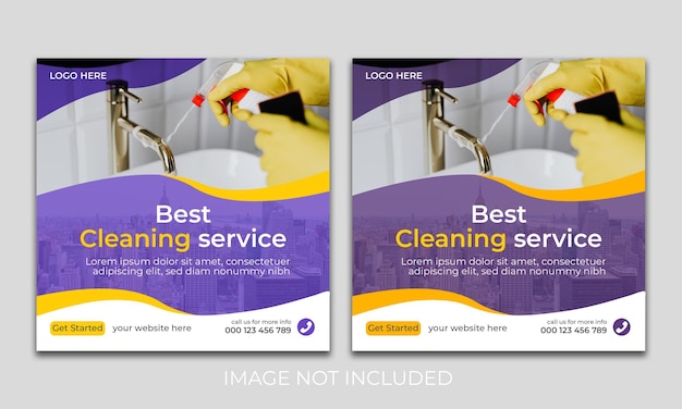 Beste schoonmaakservice voor webbanner voor thuis of postsjabloon voor sociale media