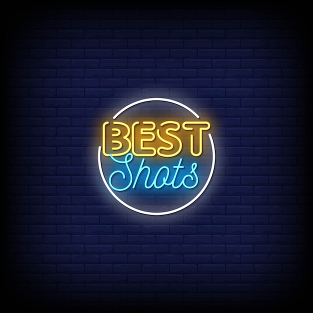 Beste shots neon signs style text