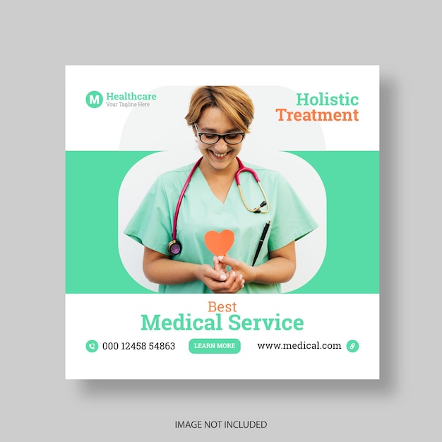 beste sociale media post of webbanner ontwerpsjabloon voor medische diensten