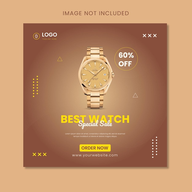 Beste sociale media postsjabloon voor horlogeverkoop Premium Vector