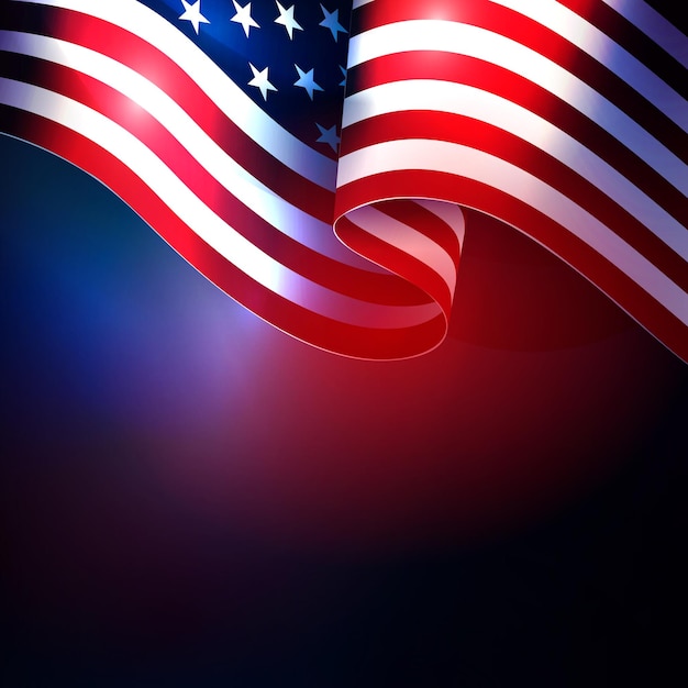 Beste spandoek met de golvende vlag van Amerika, het nationale symbool van de VS