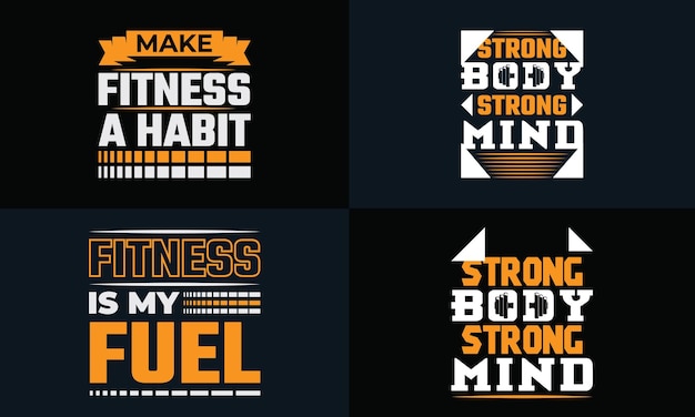 Beste typografie t-shirt design voor gym en fitness inspiratie en motivatie