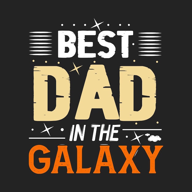 Beste vader in de galaxy typografie ontwerp vector