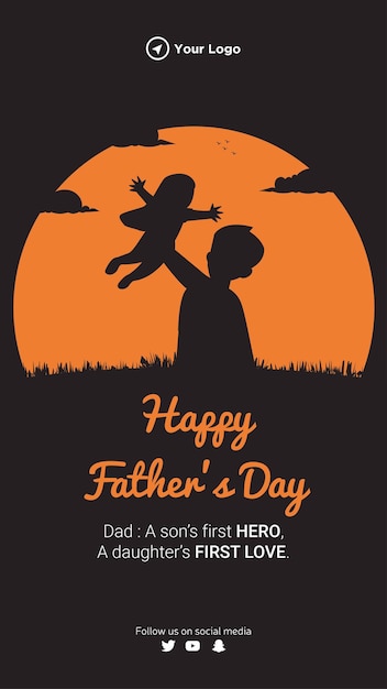Beste vader ter wereld gelukkig vaderdag portret sjabloonontwerp