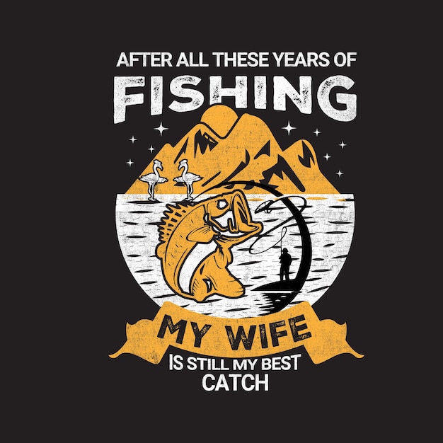Beste visserijvector grafisch T-shirtontwerp